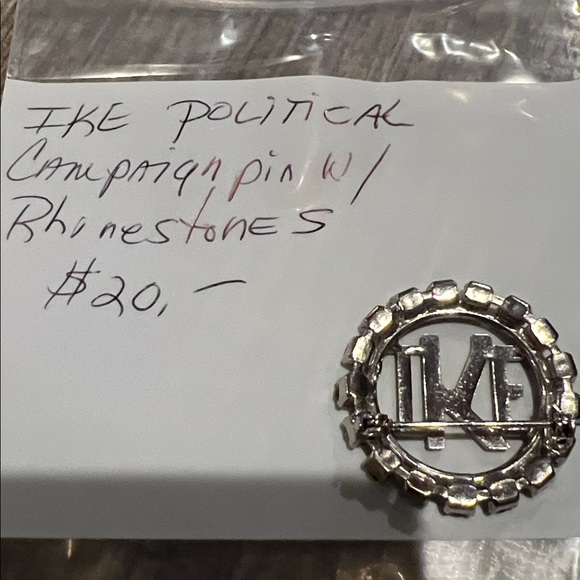 Silver Rhinestone Pin with 'K' Initial - Picture 3 of 3